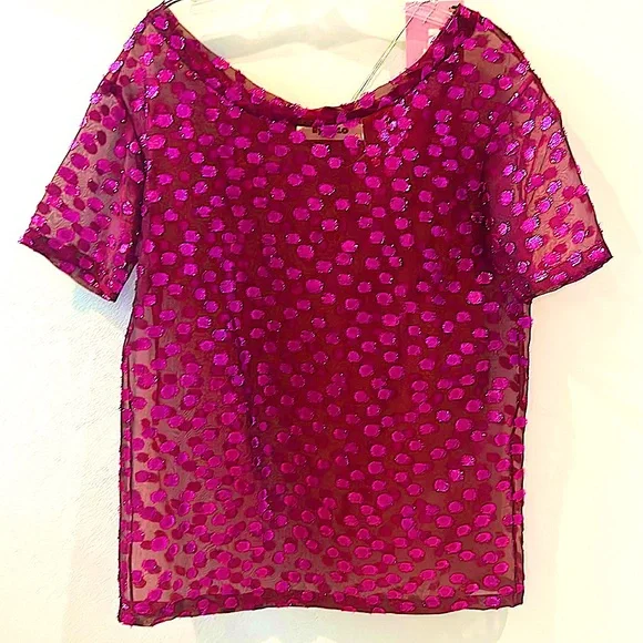 RYAN LO Silk Top Fuschia/ purple /pink S/M NWT - Picture 1 of 8